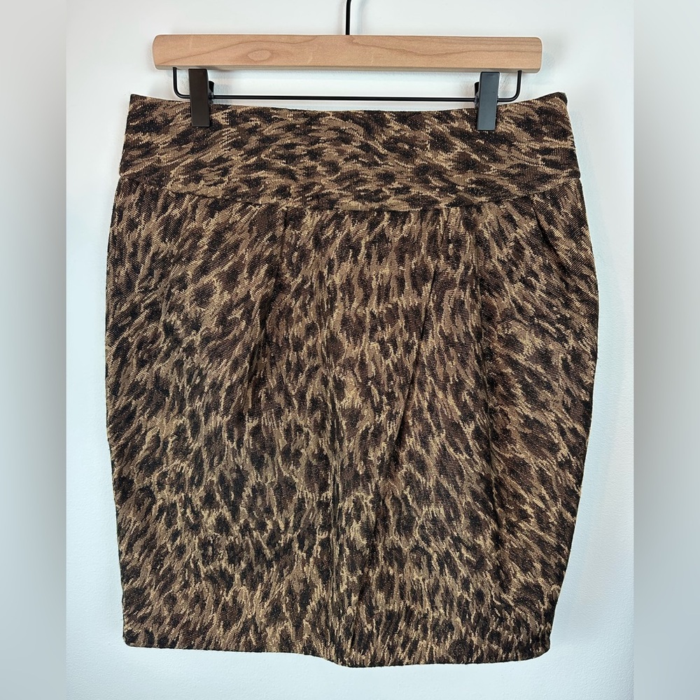 ADRIENNE VITTADINI Brown, Beige & Copper Animal Print Skirt NWT | Size 10